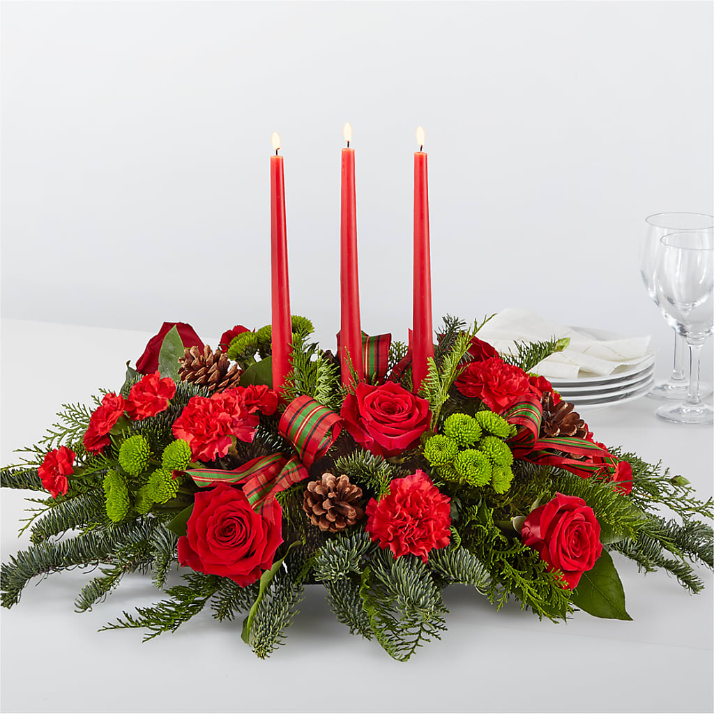 By the Candlelight Centerpiece – Queen Ofe Florist, San Jose CA