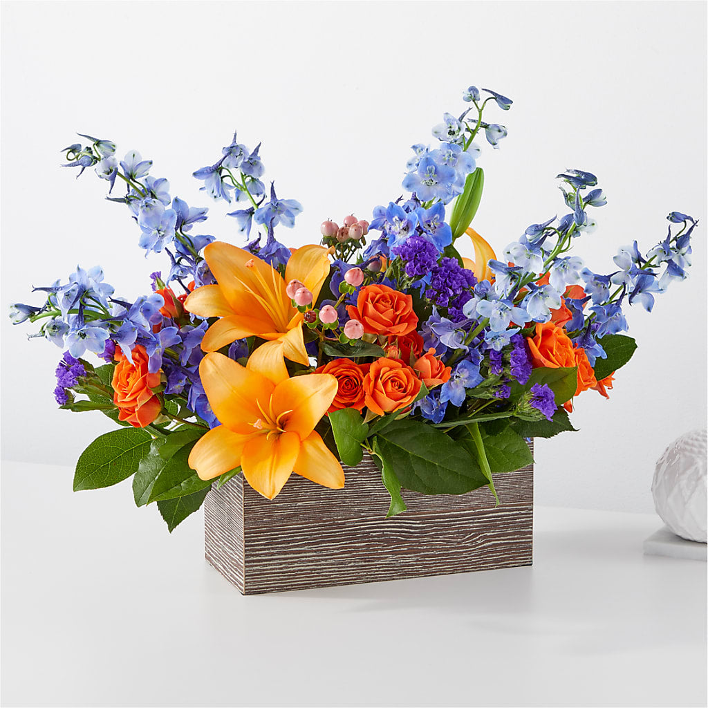 Radiant Citrus Box Bouquet – Queen Ofe Florist, San Jose CA