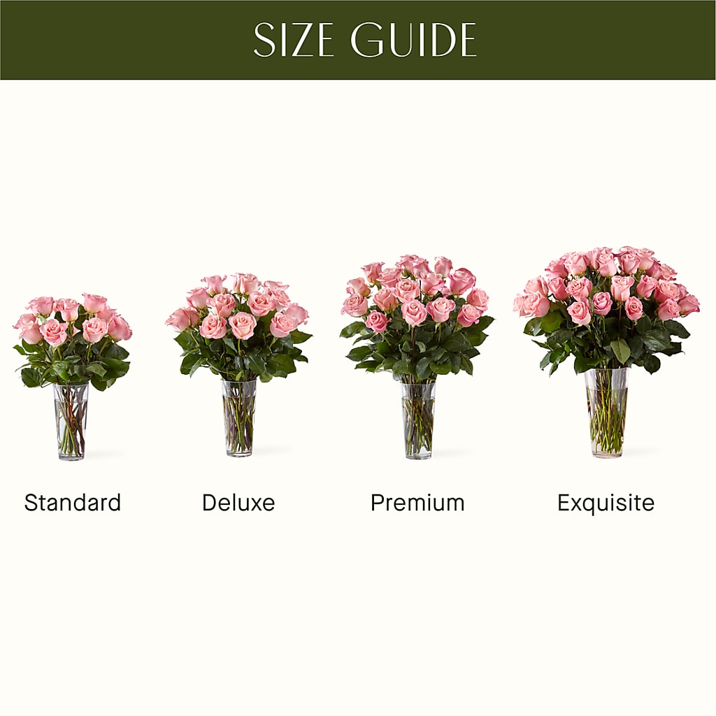Long Stem Pink Rose Bouquet – Queen Ofe Florist, San Jose CA