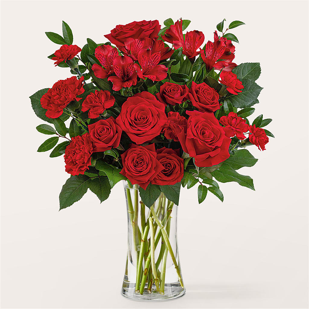 Brilliant Ruby Bouquet – Queen Ofe Florist, San Jose CA