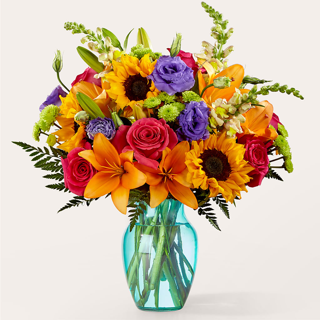Double Rainbow Bouquet – Queen Ofe Florist, San Jose CA