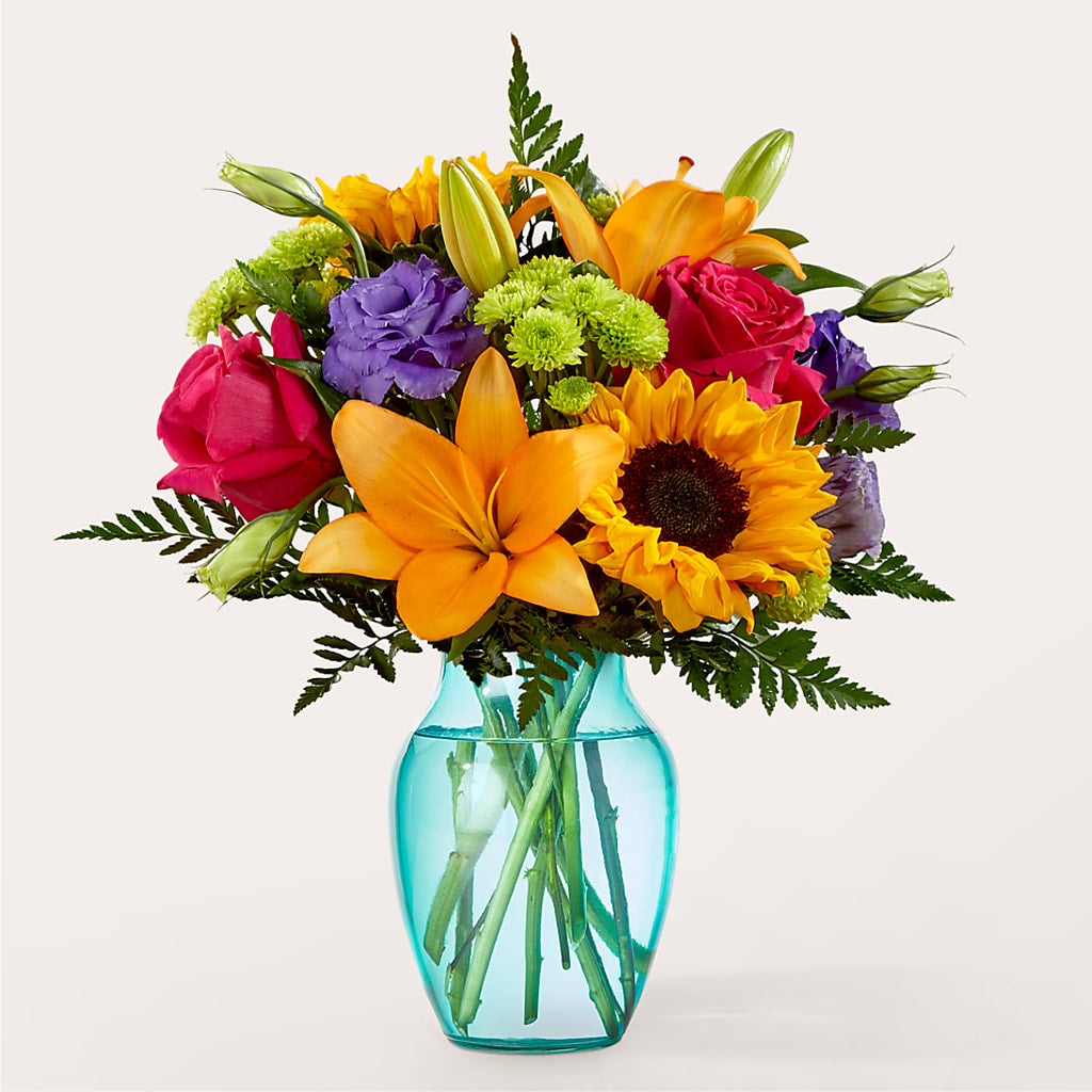 Double Rainbow Bouquet – Queen Ofe Florist, San Jose CA