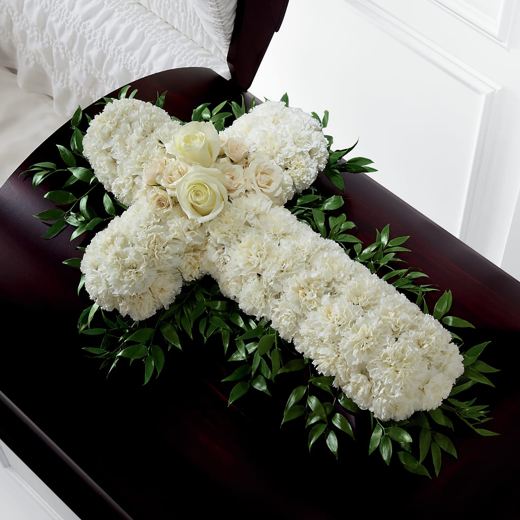 Peaceful Memories Casket Spray (Standard) – Queen Ofe Florist, San Jose CA