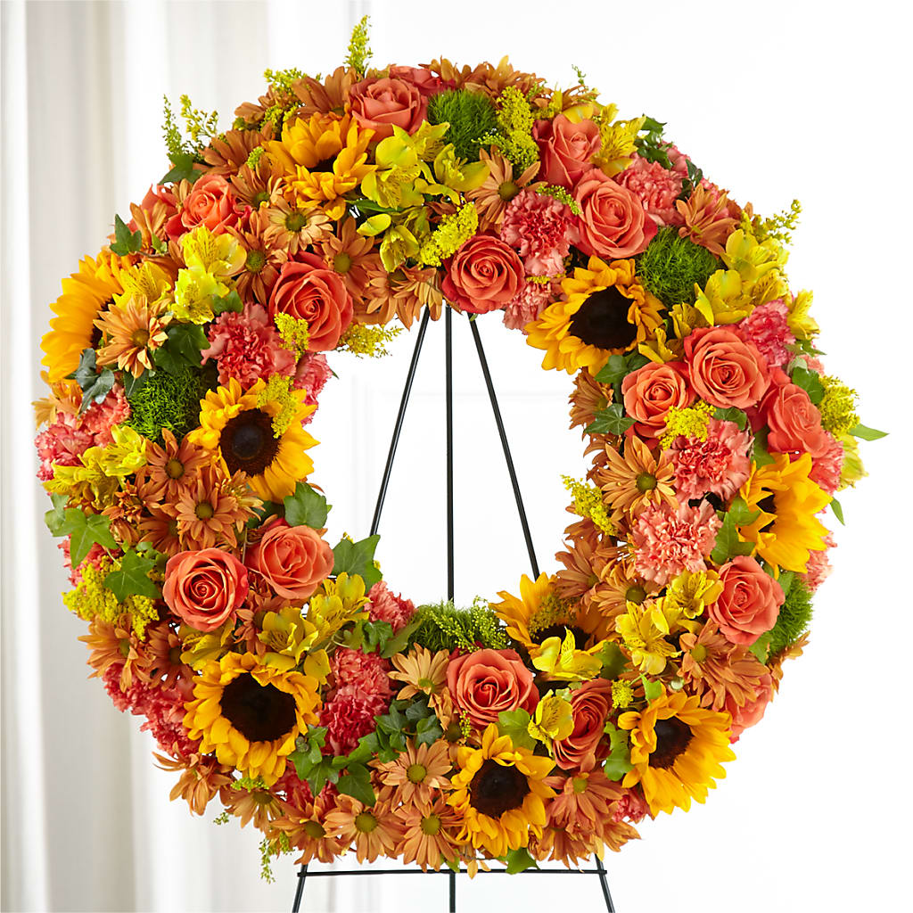 Autumnal Memories Wreath (Standard) – Queen Ofe Florist, San Jose CA