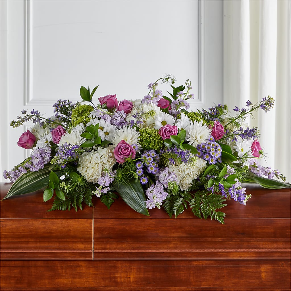 Meadows of Serenity Casket Spray – Queen Ofe Florist, San Jose CA