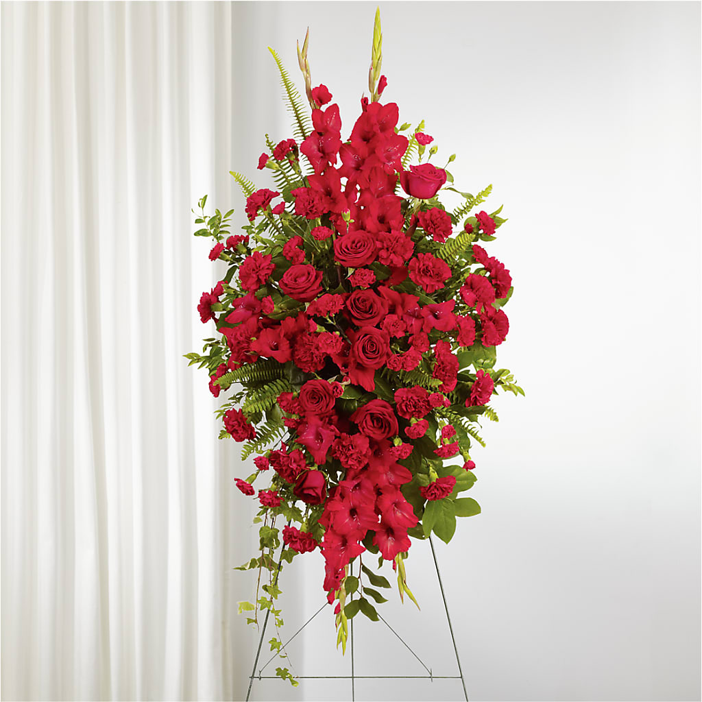 From the Heart Standing Spray – Queen Ofe Florist, San Jose CA
