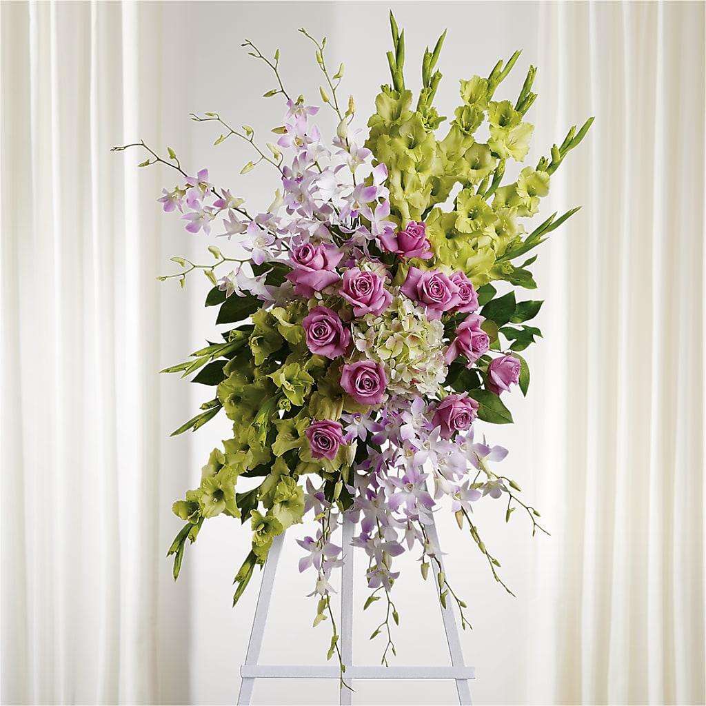 Lasting Legacy Standing Spray – Queen Ofe Florist, San Jose CA