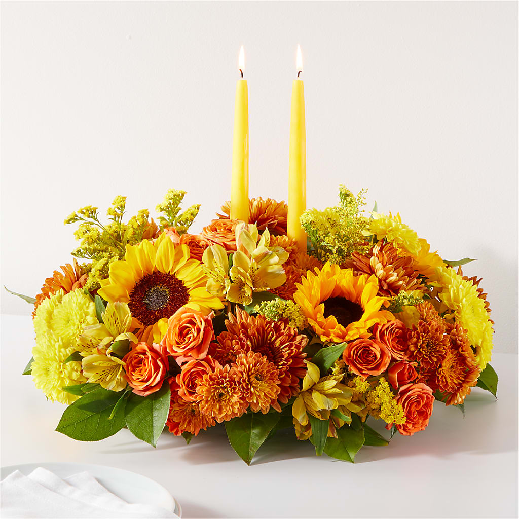 Autumn Harmony Centerpiece – Queen Ofe Florist, San Jose CA