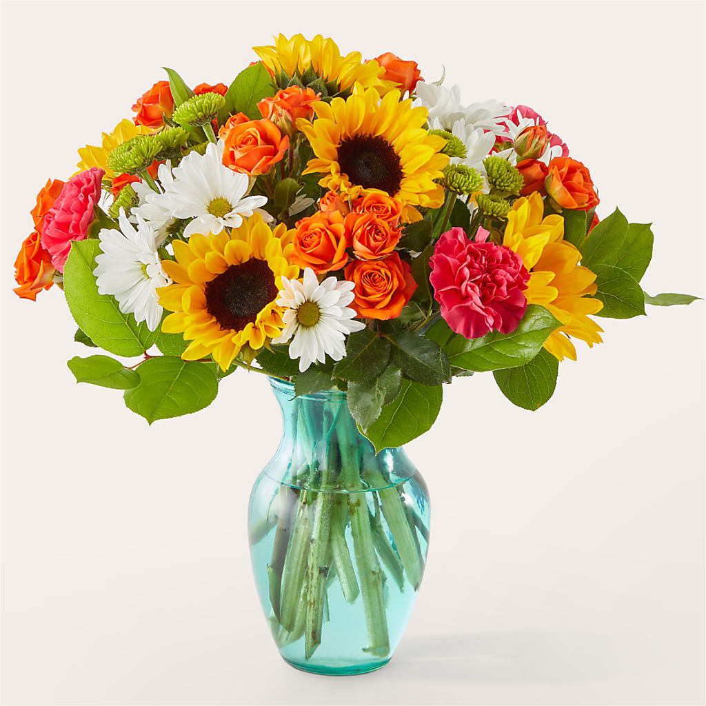 Sun-drenched Blooms Bouquet – Queen Ofe Florist, San Jose CA
