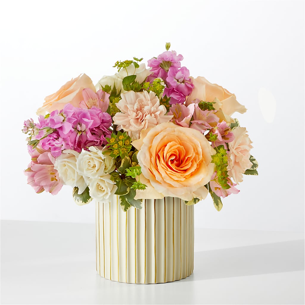 Paradise Bouquet with Ivory Vase – Queen Ofe Florist, San Jose CA