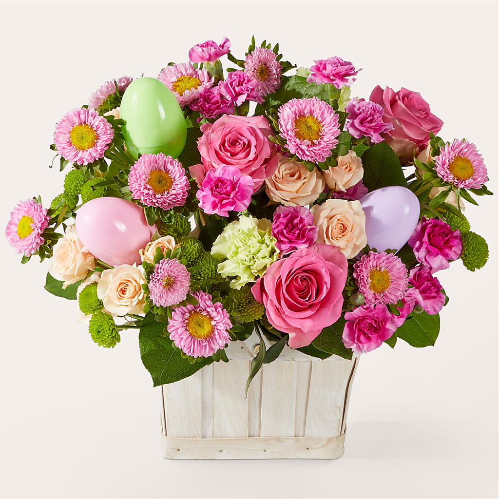 Get Eggcited Basket – Queen Ofe Florist, San Jose CA