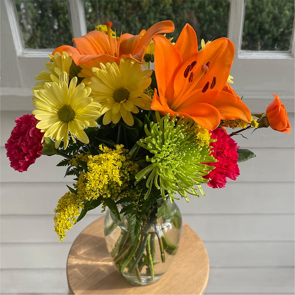Bold & Bright – A Florist Original –  Queen Ofe Florist, San Jose CA