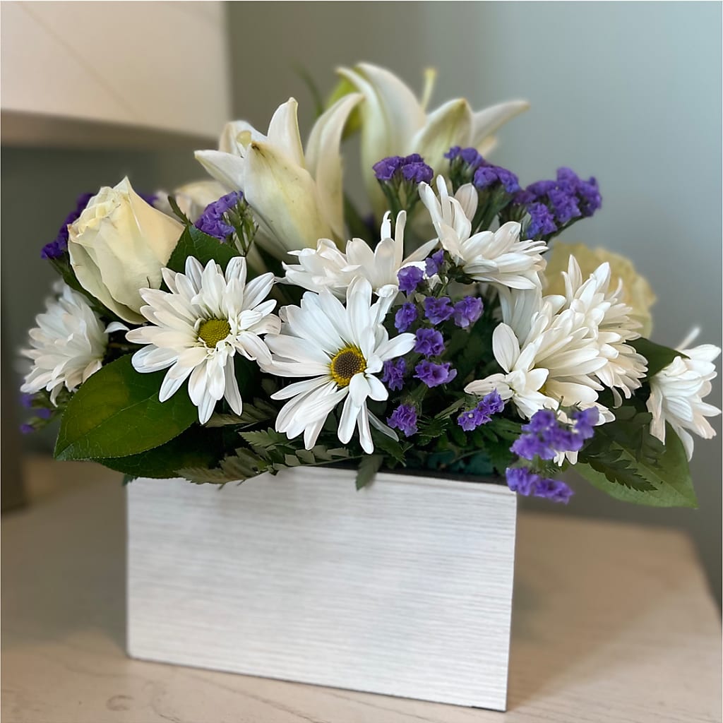 Beyond Blue Box Bouquet –  Queen Ofe Florist, San Jose CA