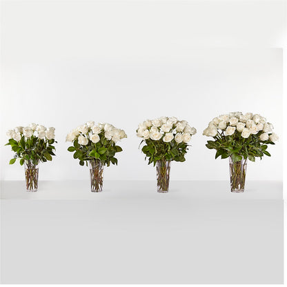 Long Stem White Rose Bouquet –  Queen Ofe Florist, San Jose CA