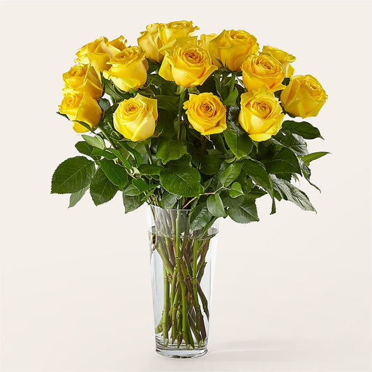Long Stem Yellow Rose Bouquet –  Queen Ofe Florist, San Jose CA