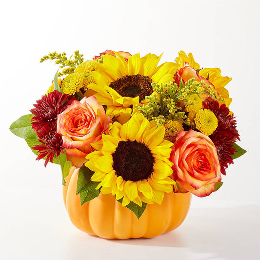 Golden Gourd Pumpkin Bouquet –  Queen Ofe Florist, San Jose CA