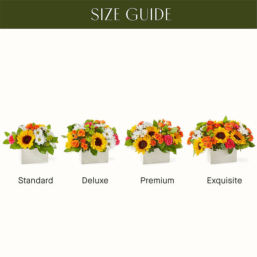 Sun-drenched Blooms Box Bouquet –  Queen Ofe Florist, San Jose CA