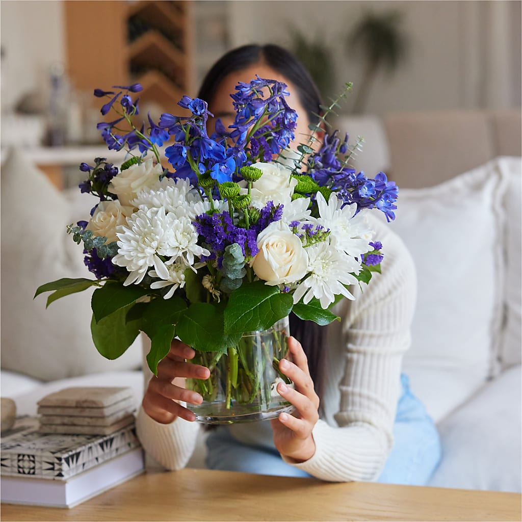 Cerulean Waves Bouquet –  Queen Ofe Florist, San Jose CA