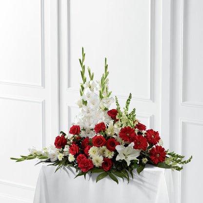 Crimson & White Arrangement –  Queen Ofe Florist, San Jose CA
