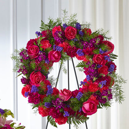 Calming Colors Wreath –  Queen Ofe Florist, San Jose CA