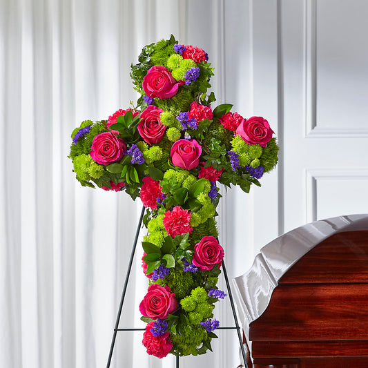 Tribute Rose Floral Cross –  Queen Ofe Florist, San Jose CA