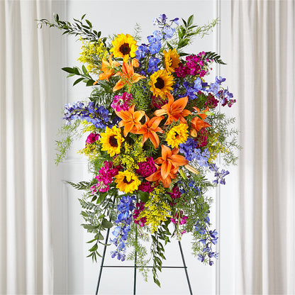 Sunlit Memories Standing Spray (Standard) –  Queen Ofe Florist, San Jose CA