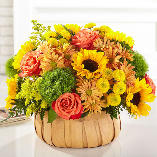Harvest Sunflower Basket –  Queen Ofe Florist, San Jose CA