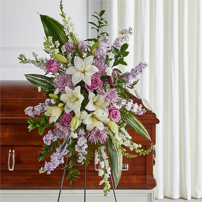 Grateful Hearts Standing Spray –  Queen Ofe Florist, San Jose CA