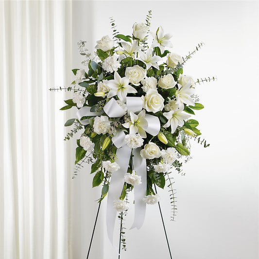 With Care Standing Spray –  Queen Ofe Florist, San Jose CA
