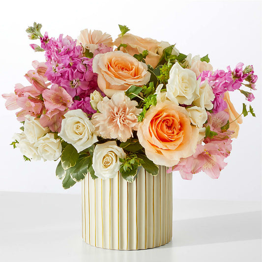Paradise Bouquet with Ivory Vase –  Queen Ofe Florist, San Jose CA