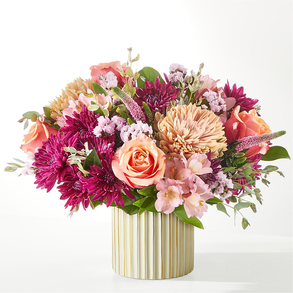 Berry Cobbler Bouquet with Ivory Vase –  Queen Ofe Florist, San Jose CA