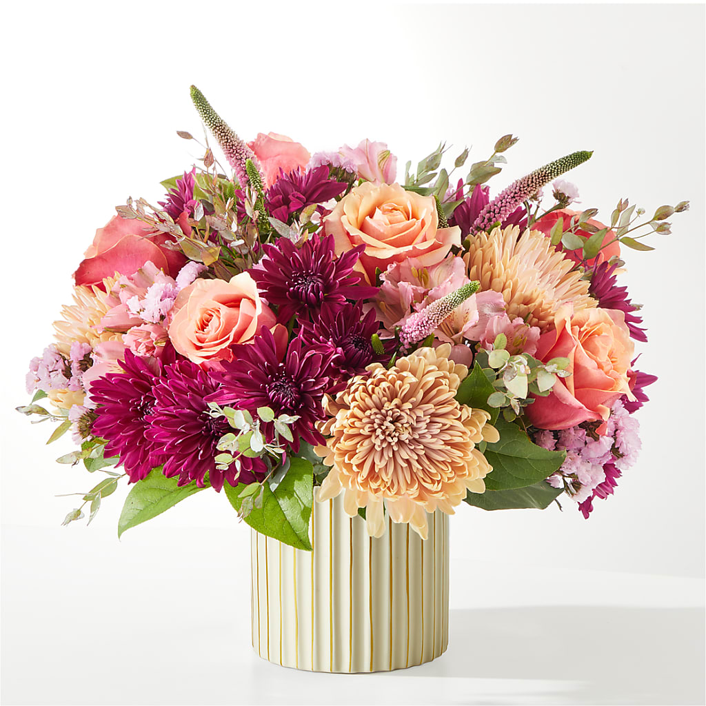 Berry Cobbler Bouquet with Ivory Vase –  Queen Ofe Florist, San Jose CA