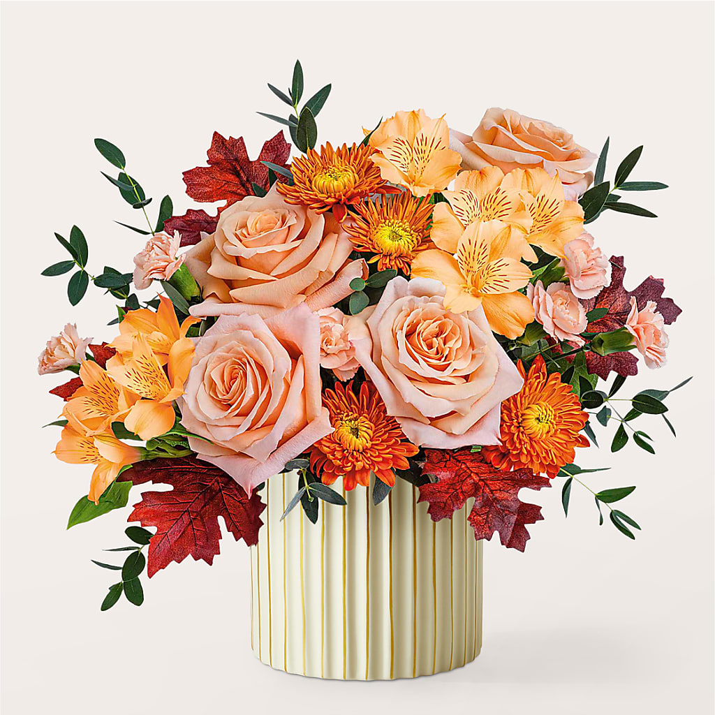 Spiced Latte Bouquet with Ivory Vase –  Queen Ofe Florist, San Jose CA