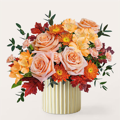 Spiced Latte Bouquet with Ivory Vase –  Queen Ofe Florist, San Jose CA