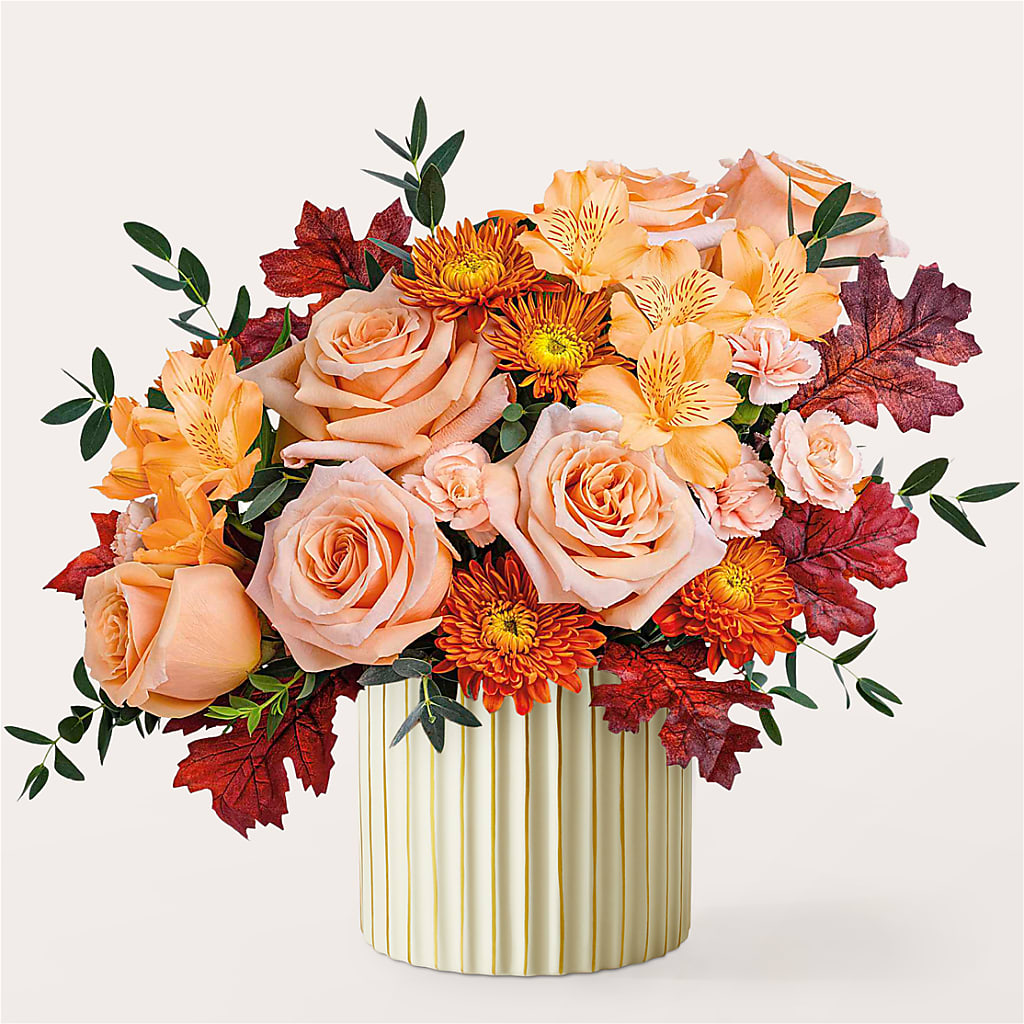 Spiced Latte Bouquet with Ivory Vase –  Queen Ofe Florist, San Jose CA