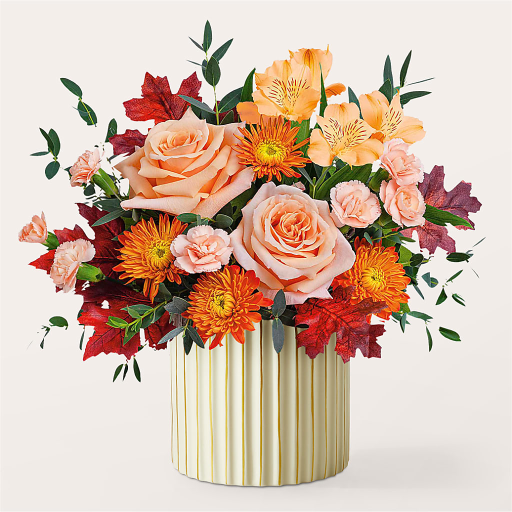 Spiced Latte Bouquet with Ivory Vase –  Queen Ofe Florist, San Jose CA