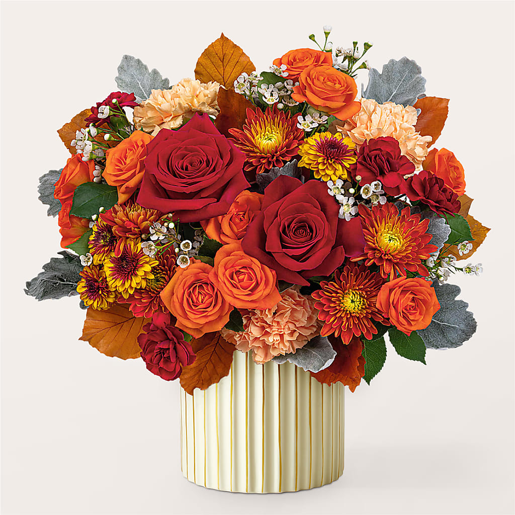 Merlot Bouquet with Ivory Vase –  Queen Ofe Florist, San Jose CA