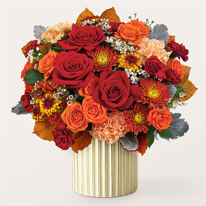 Merlot Bouquet with Ivory Vase –  Queen Ofe Florist, San Jose CA