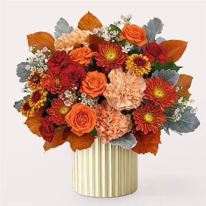Merlot Bouquet with Ivory Vase –  Queen Ofe Florist, San Jose CA