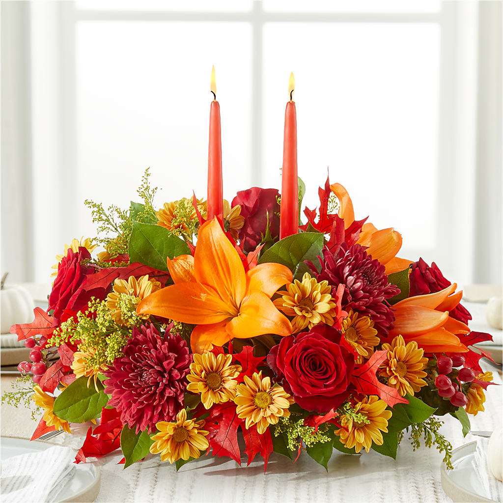 Autumn's Embrace Centerpiece –  Queen Ofe Florist, San Jose CA