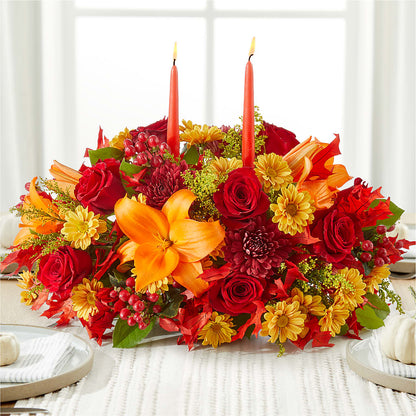 Autumn's Embrace Centerpiece –  Queen Ofe Florist, San Jose CA