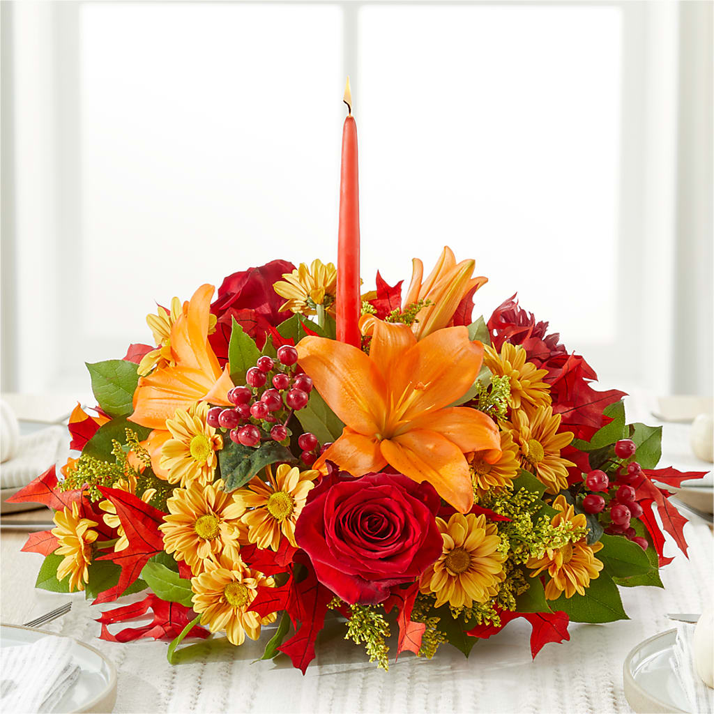 Autumn's Embrace Centerpiece –  Queen Ofe Florist, San Jose CA