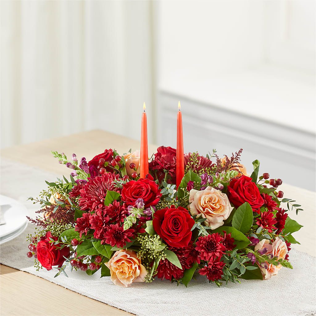 Most Thankful Centerpiece –  Queen Ofe Florist, San Jose CA