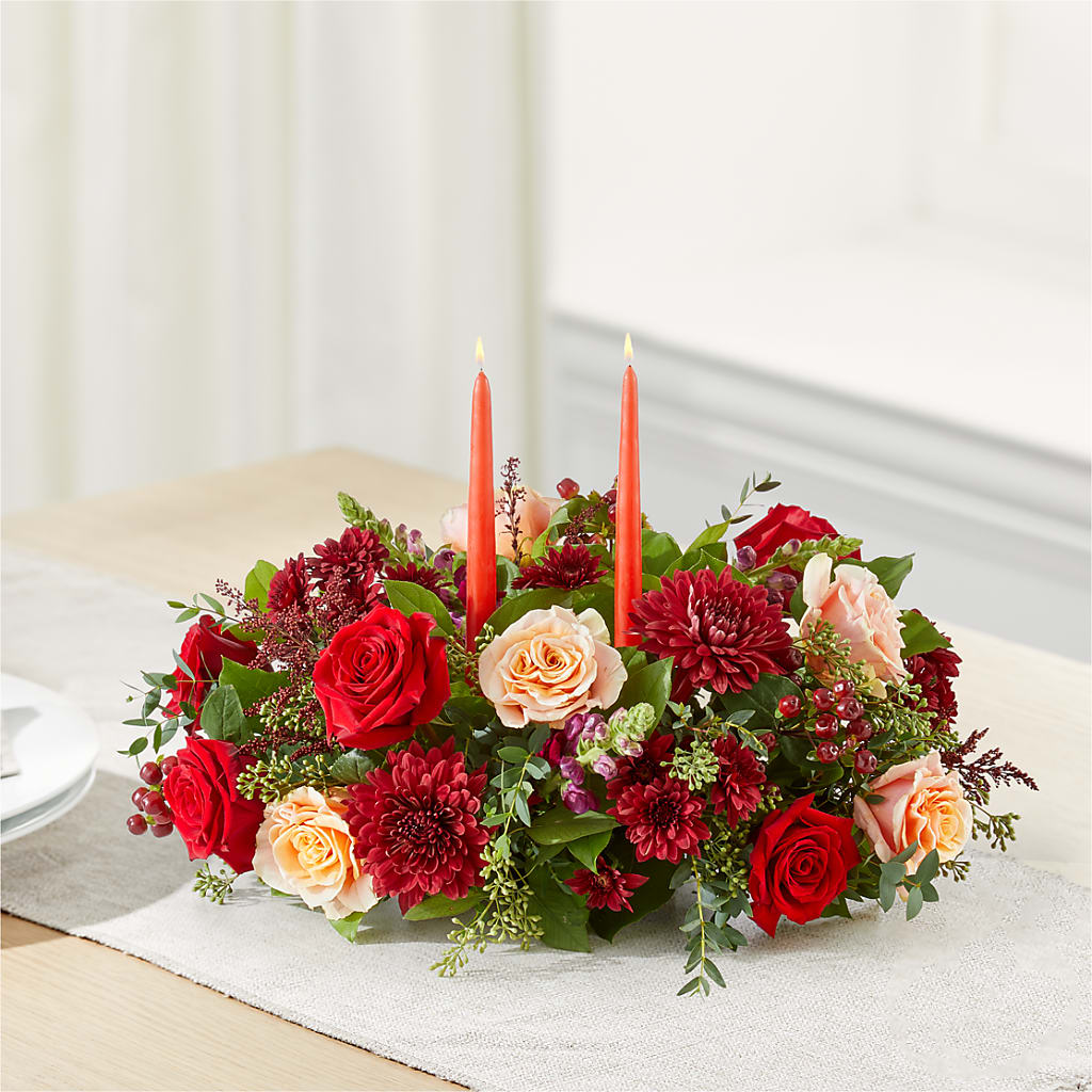 Most Thankful Centerpiece –  Queen Ofe Florist, San Jose CA