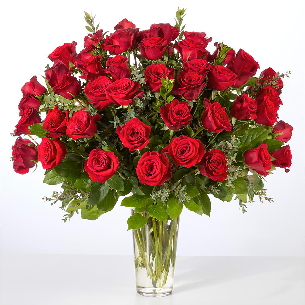 Forever Yours Fifty Stem Red Rose Bouquet –  Queen Ofe Florist, San Jose CA