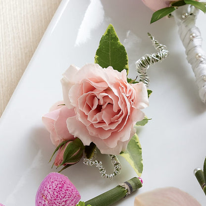 Pink Spray Rose Boutonniere –  Queen Ofe Florist, San Jose CA