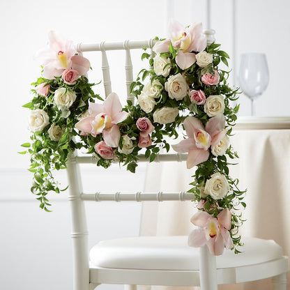 Orchid Rose Chair Décor –  Queen Ofe Florist, San Jose CA