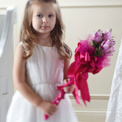 Sparkle Pink Flower Girl Bouquet –  Queen Ofe Florist, San Jose CA