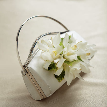 White Purse Decor –  Queen Ofe Florist, San Jose CA